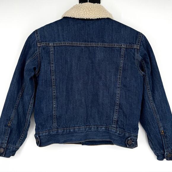 GAP Kid's Sherpa Lined Denim Jacket Trucker Size M‎ 8-9 - Picture 6 of 8